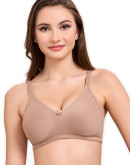 Seamless No Sag Non Padded Everyday Comfort Bra-Squeebee-Sand Castle