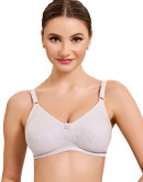 Straight Back Non Padded Everyday Comfort Bra-Glowbee-Snow Melange