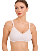 Straight Back Non Padded Everyday Comfort Bra-Glowbee-White