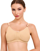 Seamless Double Layered Non Padded Full Figure Bra-Blushbee-Natural Skin