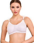 Seamless Double Layered Non Padded Full Figure Bra-Blushbee-White