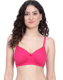 Pushup Padded T-Shirt Bra-Honeybee-Shocking Pink
