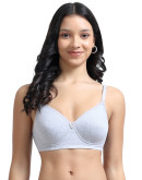 Pushup Padded T-Shirt Bra-Honeybee-Grey Melange