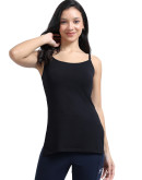 Medium Lenght Cami With Side Slits-Us02-Black