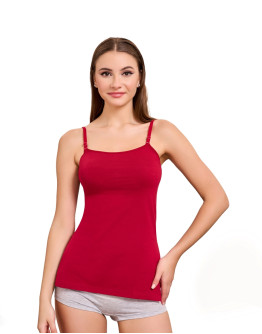 Medium Lenght Cami With Side Slits-Us02-Crimson