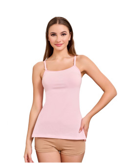 Medium Lenght Cami With Side Slits-Us02-Light Pink