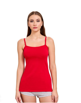 Medium Lenght Cami With Side Slits-Us02-Hot Red