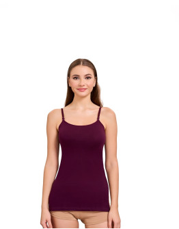 Medium Lenght Cami With Side Slits-Us02-Black Berry