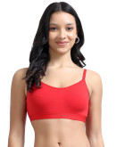 Double Layered Seamless Sports Bra For Teenage Girls-Dollbee-Radical Red