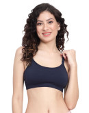 Double Layered Seamless Beginners Bra For Girls-Db Inner-French Navy