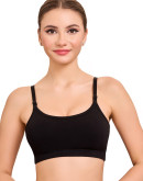 Double Layered Seamless Beginners Bra For Girls-Db Inner-Black