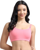 Double Layered Seamless Beginners Bra For Girls-Db Inner-Salmon Rose