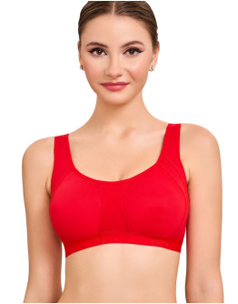 Broad Strap Everyday Comfort Bra-Dimbee-Candy Red