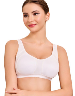 Broad Strap Everyday Comfort Bra-Dimbee-White