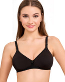 Seamless Non Padded Back Transparent Bra-Emmbee-Black