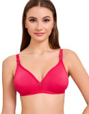 Seamless Non Padded Back Transparent Bra-Emmbee-Hot Pink
