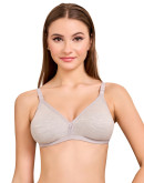 Seamless Non Padded Back Transparent Bra-Emmbee-Grey Melange