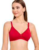 Seamless Non Padded Back Transparent Bra-Emmbee-Crimson Red