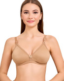 Seamless Non Padded Back Transparent Bra-Emmbee-Nude