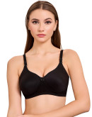 Side Panel Support Full Figure Everyday Corporate Bra-Cotbee-Black