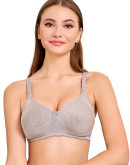 Side Panel Support Full Figure Everyday Corporate Bra-Cotbee-Grey Melange