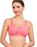 Seamless Double Layered Non Padded Full Figure Bra-Blushbee-Soft Rose