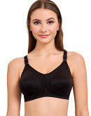 M-Frame Jiggle Control Full Support Everyday Comfort Bra-Rembee-Black