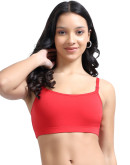 Double Layered Seamless Beginners Bra For Girls-Db Inner-Candy Red