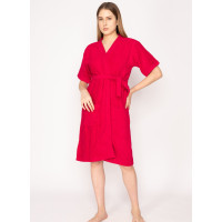 Unisex Cotton-Bathrobes 01-Radical Red