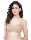 Straight Back Non Padded Everyday Comfort Bra-Glowbee-Nude