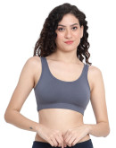 Seamless Detachable Pad Sports Bra-Joybee-Storm Grey
