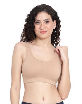 Seamless Detachable Pad Sports Bra-Joybee-Nude