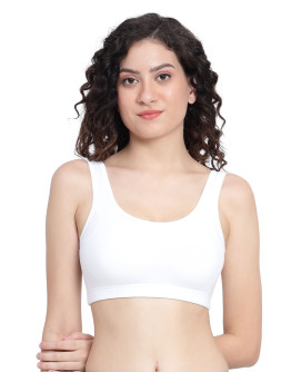 Seamless Detachable Pad Sports Bra-Joybee-White