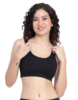 Seamless Detachable Pad Sports Bra-Joybee-Black