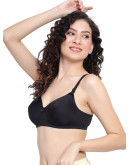 Silky Soft Padded 3/4th Coverage Bra-Butterbee-Black