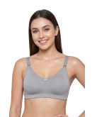 U Back Non Padded Full Coverage Bra-Aennabee-Steel Grey