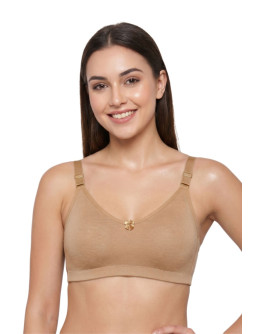 U Back Non Padded Full Coverage Bra-Aennabee-Nude