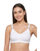 U Back Non Padded Full Coverage Bra-Aennabee-White