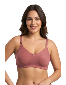 Seamless Double Layered Non Padded Full Figure Bra-Blushbee-Brick
