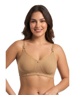 Seamless Double Layered Non Padded Full Figure Bra-Blushbee-Nude