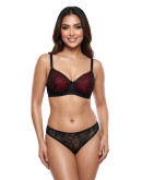 Floral Print Padded Full Coverage Bra-Bp-5002-Black