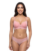 Lace Trim Padded Full Coverage Bra-Bp-5003-Blush