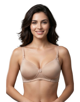 Silky Soft Padded 3/4th Coverage Bra-Butterbee-Cadbury