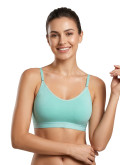 Double Layered Seamless Sports Bra For Teenage Girls-Dollbee-Aqua