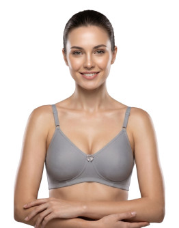 Straight Back Non Padded Everyday Comfort Bra-Glowbee-Silver