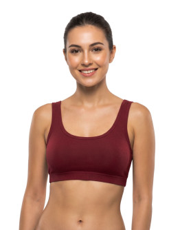 Seamless Detachable Pad Sports Bra-Joybee-Maroon