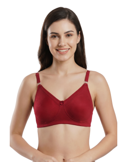 Seamless Non Padded Maternity/Nursing Bra-Mombee-Maroon