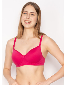 Pushup Padded T-Shirt Bra-Honeybee-Shocking Pink