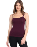 Stretchable Camis with Detachable Straps-US01-Black Berry