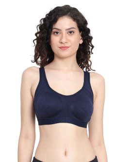 Broad Strap Everyday Comfort Bra-Dimbee-Midnight Blue